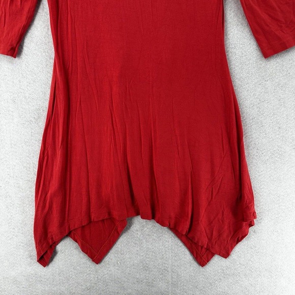 Anthropoligie Caite Dress SM Floral Embroidered Tunic Red White Embroidered Boho - Picture 7 of 13